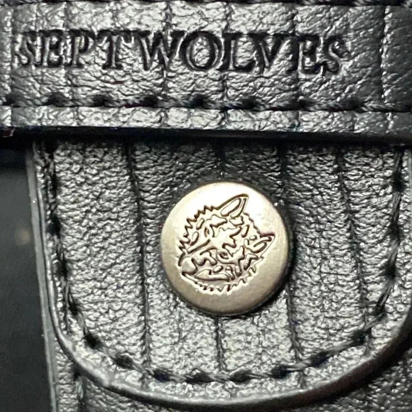 SEPTWOLVES MENS BLACK BELT SIZE 46” VERY GOOD CLEAN CONDITION - Picture 4 of 8